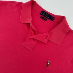 Polo Ralph Lauren Pink Pima Soft Touch Cotton Polo Shirt Mens Large Flesh Pony